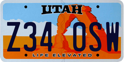 UT license plate Z340SW