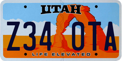 UT license plate Z340TA