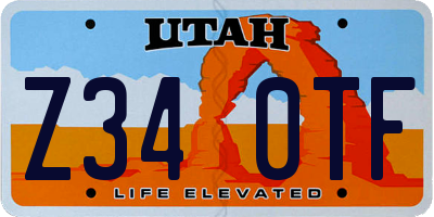 UT license plate Z340TF