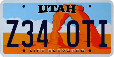 UT license plate Z340TI