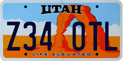 UT license plate Z340TL