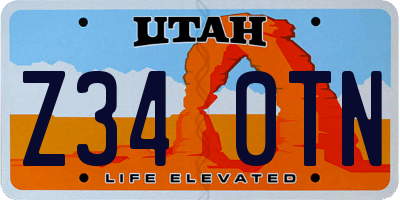 UT license plate Z340TN