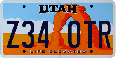 UT license plate Z340TR