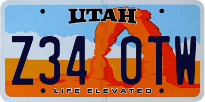UT license plate Z340TW