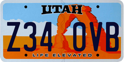 UT license plate Z340VB