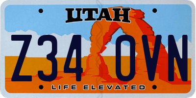 UT license plate Z340VN