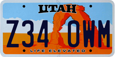 UT license plate Z340WM