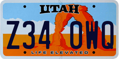 UT license plate Z340WQ