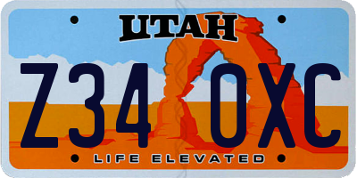 UT license plate Z340XC