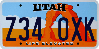 UT license plate Z340XK