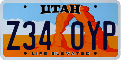 UT license plate Z340YP