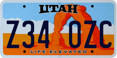 UT license plate Z340ZC
