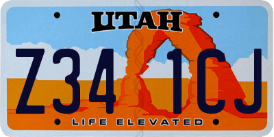 UT license plate Z341CJ