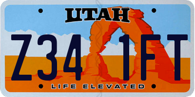 UT license plate Z341FT