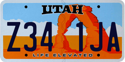UT license plate Z341JA