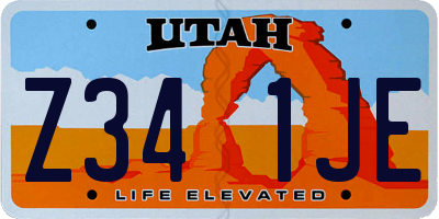 UT license plate Z341JE