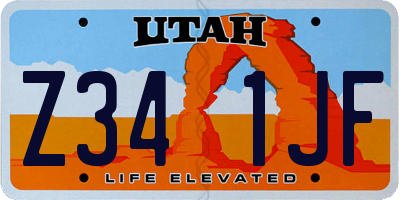 UT license plate Z341JF