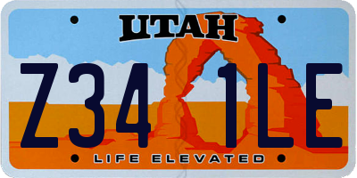 UT license plate Z341LE