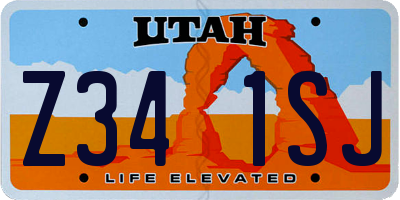 UT license plate Z341SJ
