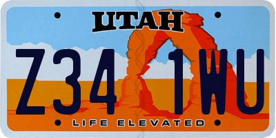 UT license plate Z341WU