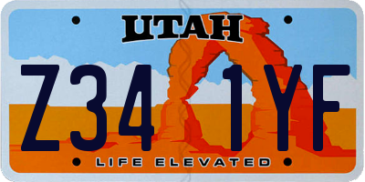 UT license plate Z341YF