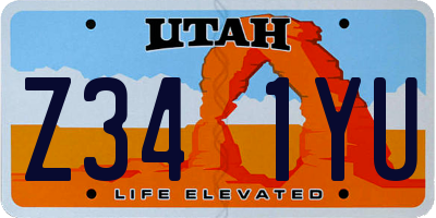 UT license plate Z341YU