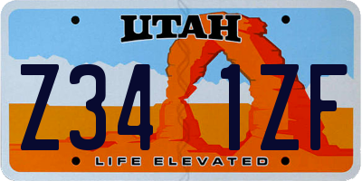 UT license plate Z341ZF