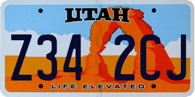 UT license plate Z342CJ