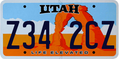 UT license plate Z342CZ