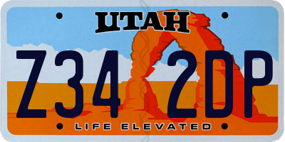 UT license plate Z342DP