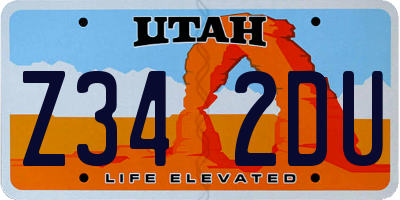 UT license plate Z342DU