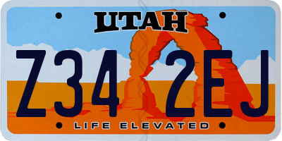 UT license plate Z342EJ