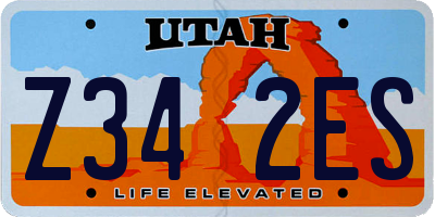 UT license plate Z342ES