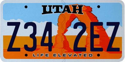 UT license plate Z342EZ