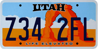 UT license plate Z342FL