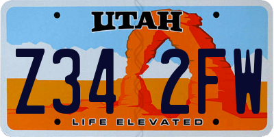 UT license plate Z342FW