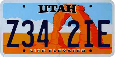UT license plate Z342IE