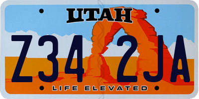 UT license plate Z342JA