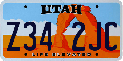 UT license plate Z342JC