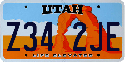 UT license plate Z342JE