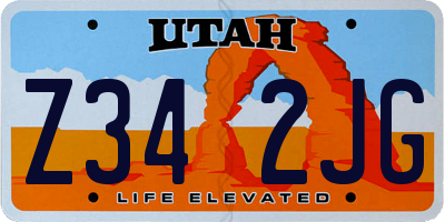 UT license plate Z342JG