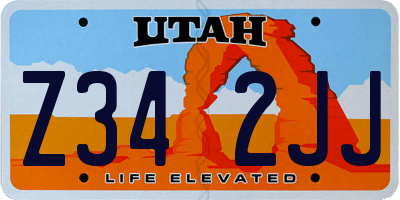 UT license plate Z342JJ