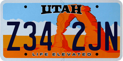 UT license plate Z342JN