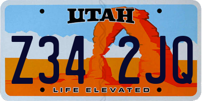 UT license plate Z342JQ