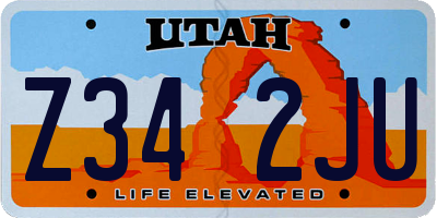 UT license plate Z342JU