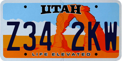 UT license plate Z342KW