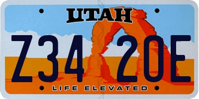 UT license plate Z342OE