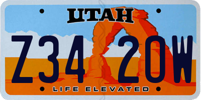 UT license plate Z342OW