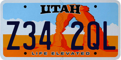 UT license plate Z342QL