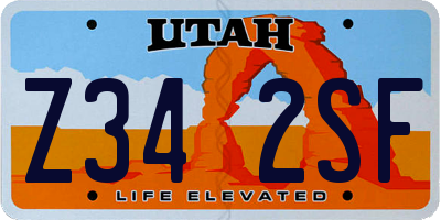 UT license plate Z342SF